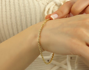 9金ロープチェーンブレスレット - Etsy 日本