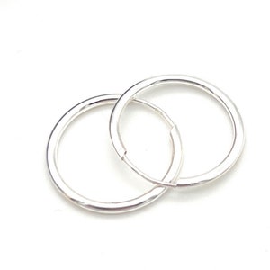 Silver Small Sleeper Hoop Earrings - Minimalist Earrings - Dainty Earrings  16mm, 925 Sterling Minimalist Earrings | Huggie Hoop Earrings