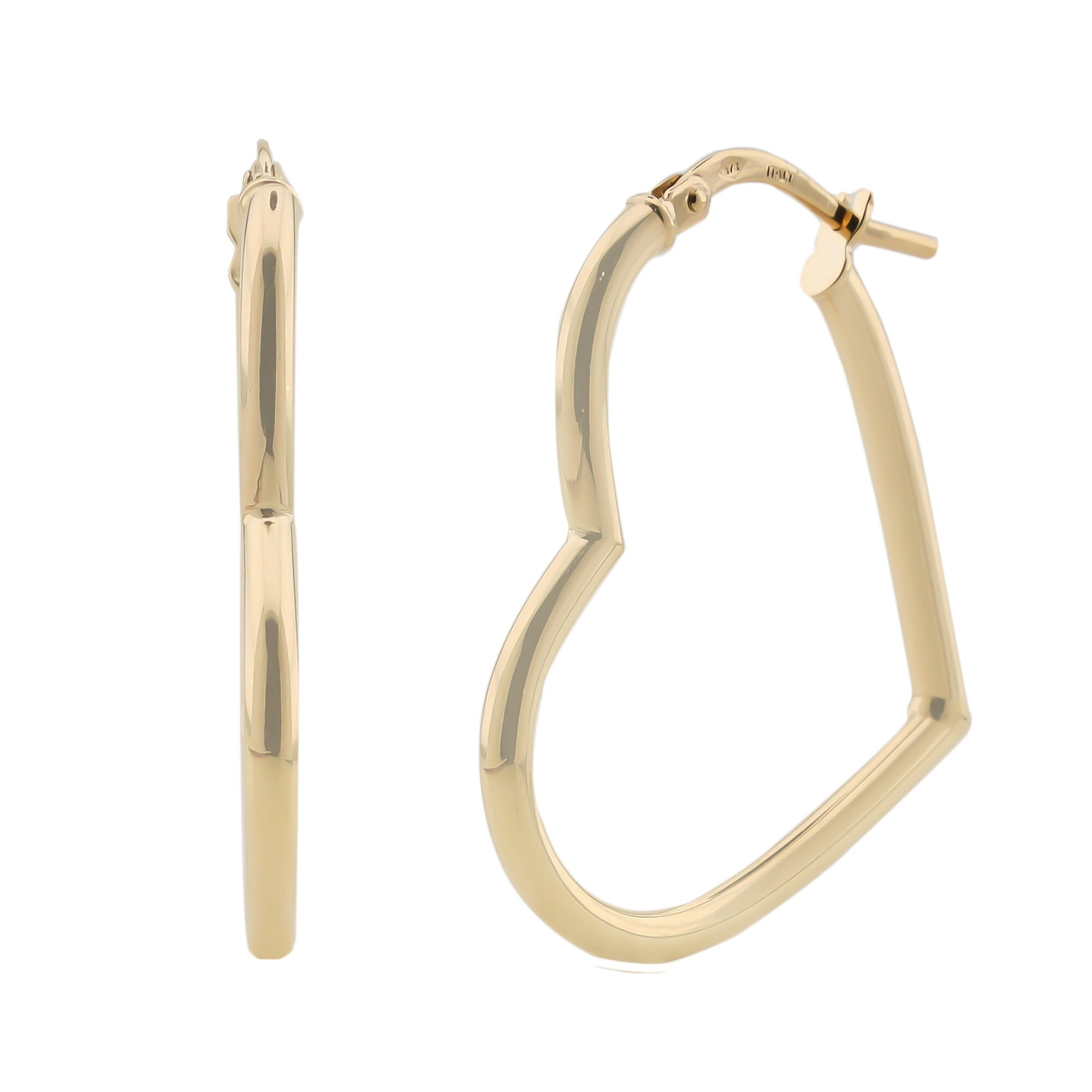 9ct gold heart hoop best sale earrings