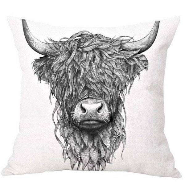 Hoolie - Highland cow cushion cover Home decor