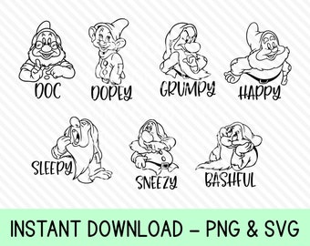 Download Seven Dwarfs Svg Etsy