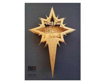 Nativity Scene Laser Cut Files – 3mm Plywood Christmas Star (SVG DXF)