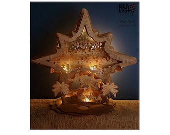 3D Nativity Scene SVG | Christmas Laser Cut Files