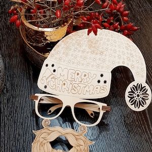 DXF SVG Files for Laser Cut, Christmas Fun Eyeglasses, Christmas ...