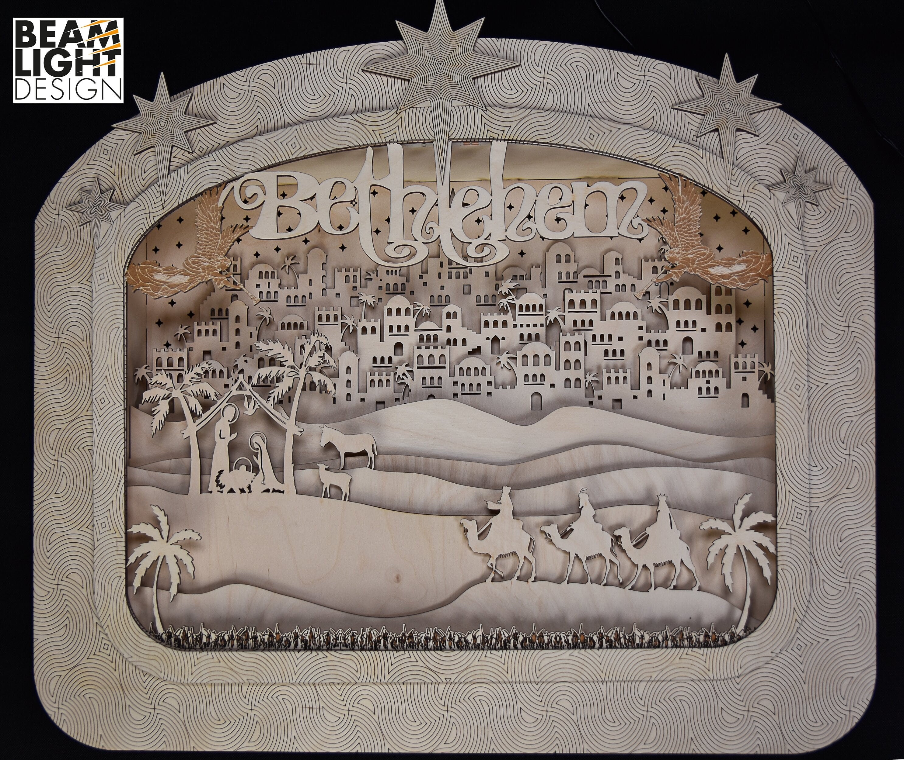 DXF SVG Files for Laser Cut Bethlehem Town Nativity Scene Etsy UK