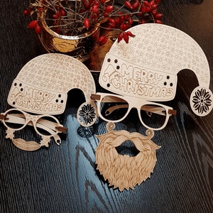 DXF SVG Files for Laser Cut, Christmas Fun Eyeglasses, Christmas ...