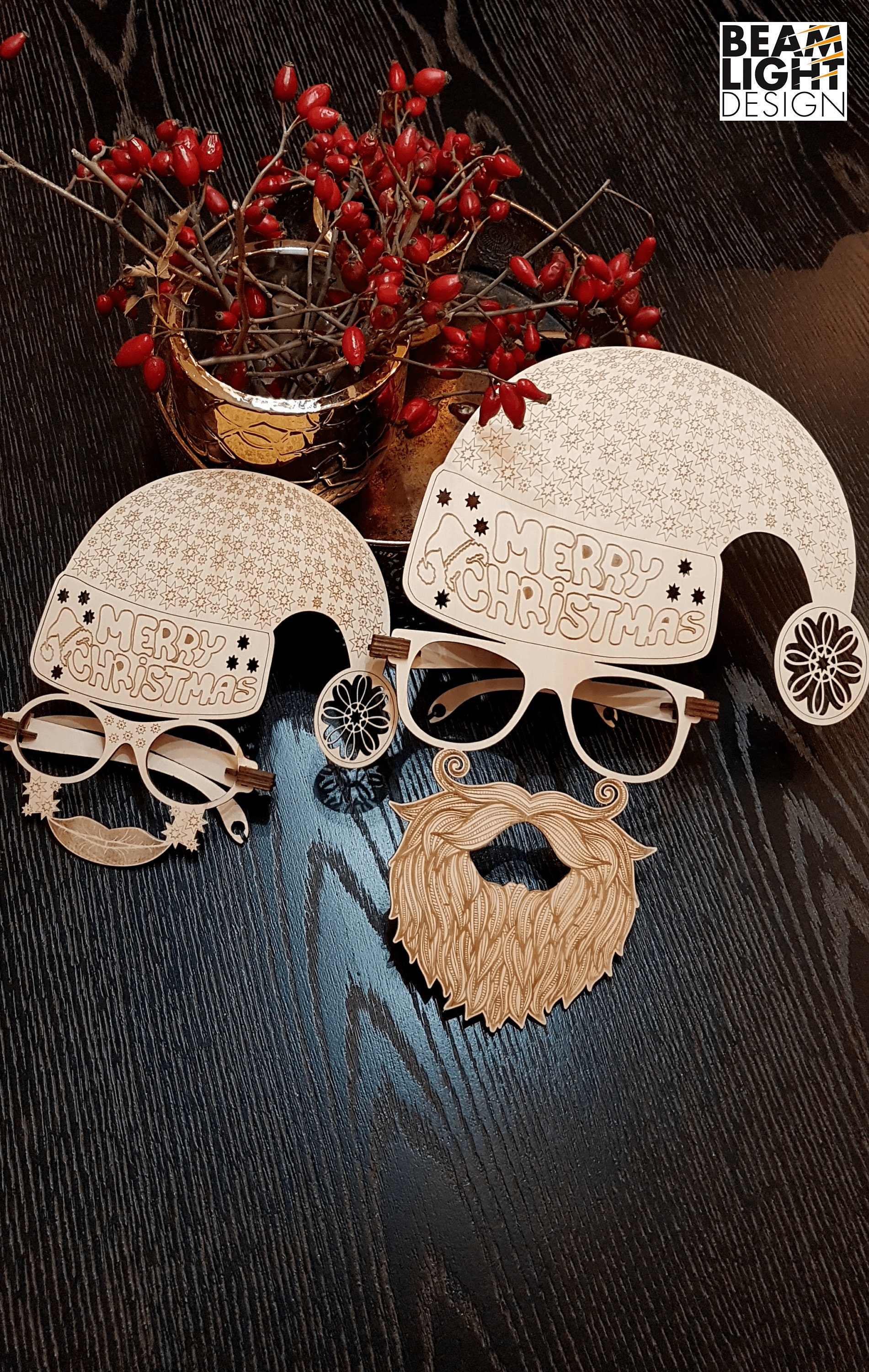 DXF SVG Files for Laser Cut, Christmas Fun Eyeglasses, Christmas ...