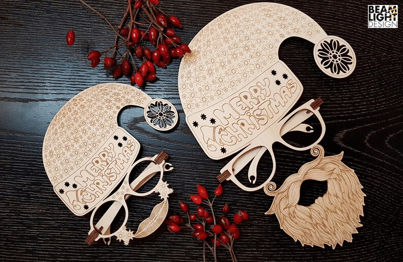 DXF SVG Files for Laser Cut, Christmas Fun Eyeglasses, Christmas ...