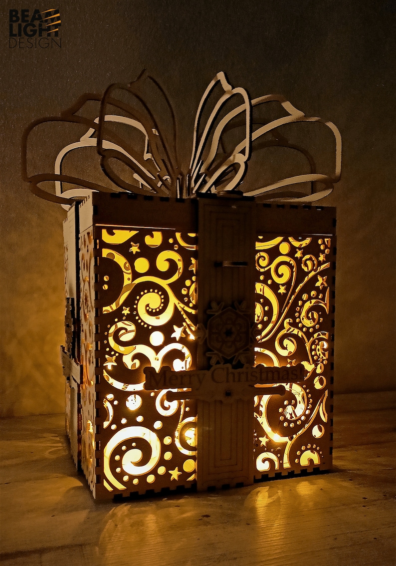 Christmas Gift Box Christmas Decoration Lasercut Files. Dxf Etsy