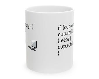 Coding Coffee Lover's Ceramic Mug - Programmer Gift, Funny Coffee Cup, Computer Geek Mug, Techie Present, Office Humor #Coding #Gift