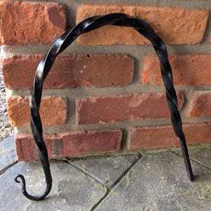 Hand-forged plant hangers twisted square bar upcycled steel