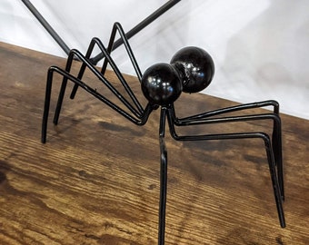 Hand Forged and Fabricated Steel Spiders "Spidyrs" made in USA by Blacksmith Halloween Decoration Decor Metal Yard Art Garden Art