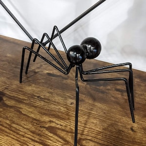 Hand Forged and Fabricated Steel Spiders &quot;Spidyrs&quot; made in USA by Blacksmith Halloween Decoration Decor Metal Yard Art Garden Art