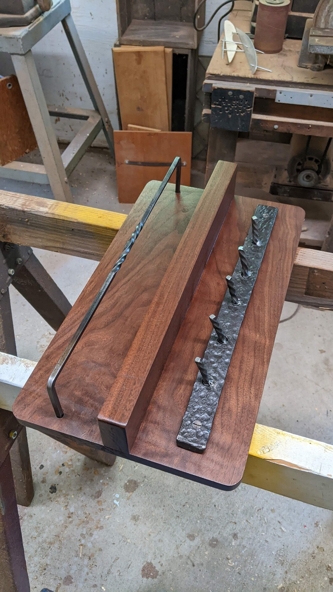 Black Walnut Key Rack With Hand-forged Steel Accents MADE TO ORDER - Etsy