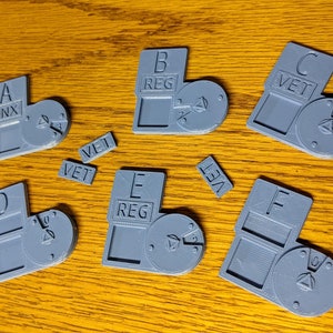 Infantry Squad Identification Tokens compatible with Bolt Action Tabletop Miniatures Game Warlord Games PERSONAL Use STL