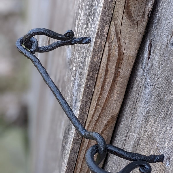 Hand-forged outdoor gate latch