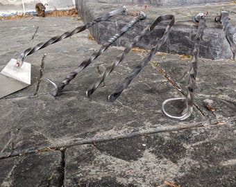 Hand forged barbecue set