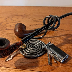Hand-forged steel cigar rest / pipe stand / general display stand
