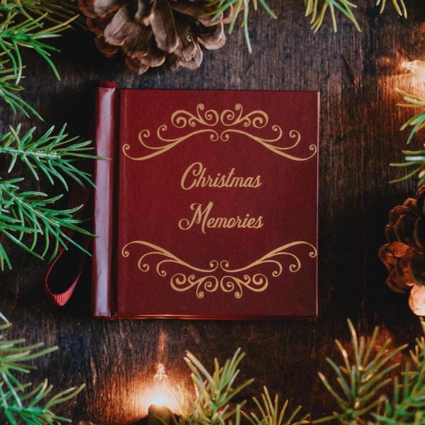 Adorno de diario de recuerdos navideños: adorno familiar único de recuerdo, adorno navideño clásico o animal navideño.