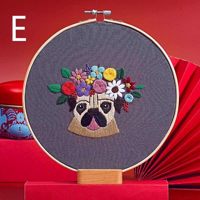 Select Your Own 1 to 3 Dog Embroidery Kits Embroidery Kit Etsy