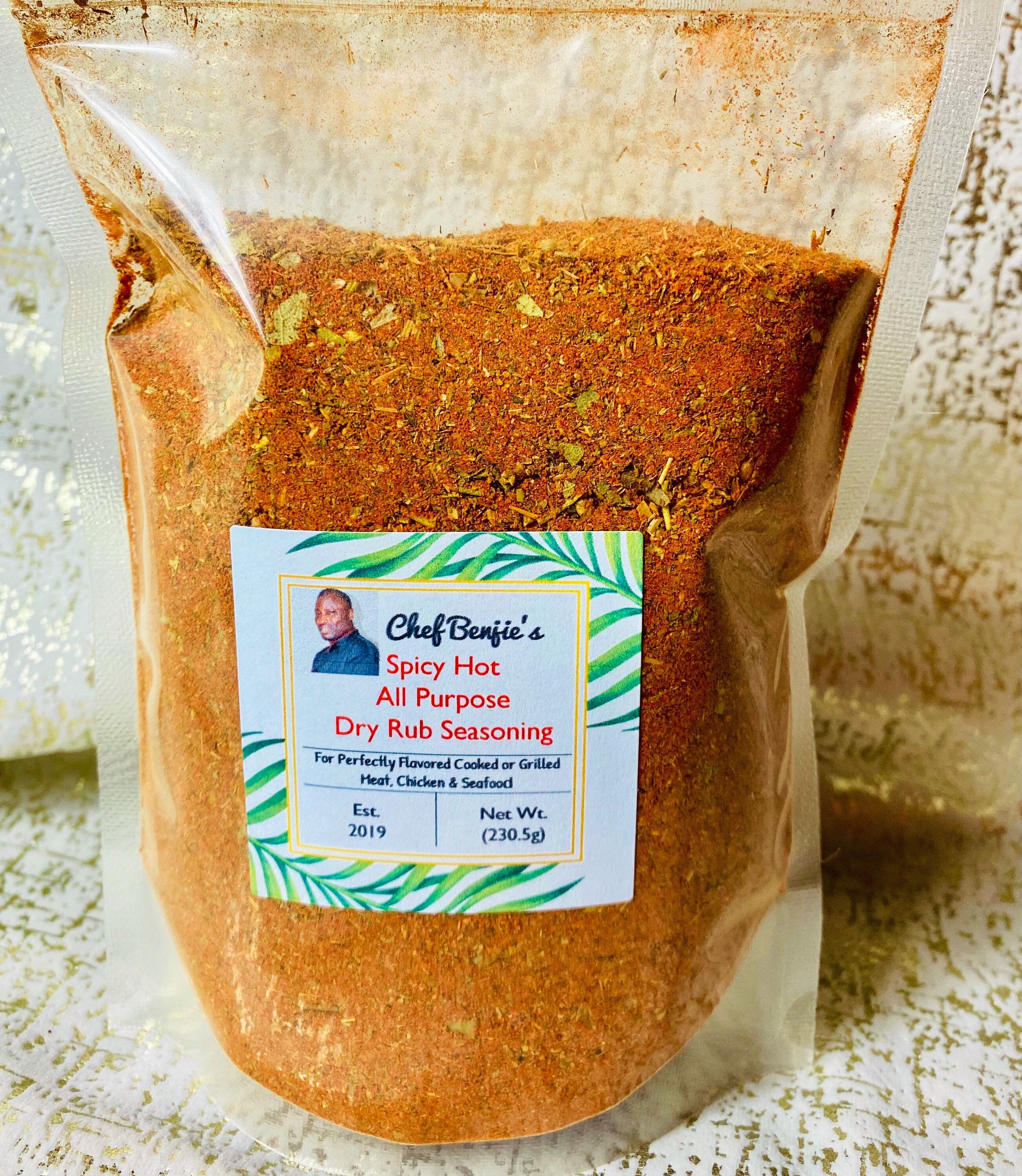 Chef Benjies Spicy Hot Dry Rub Seasoning Blend Large Size Etsy