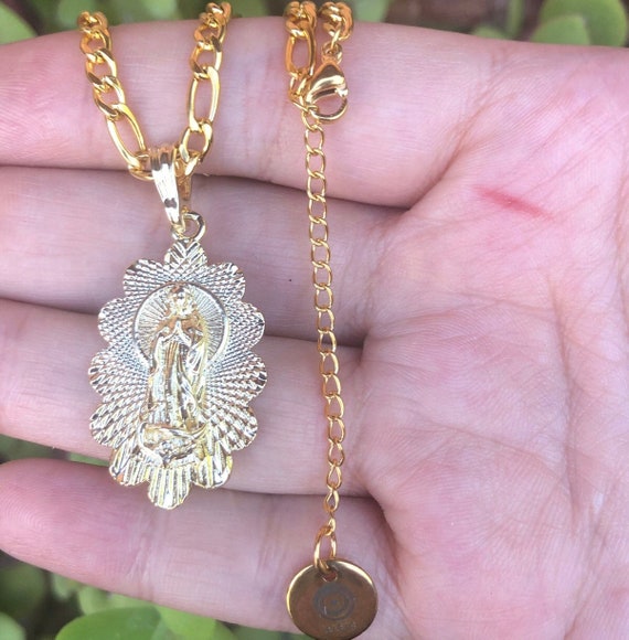 Virgencita 18k Gold Plated Necklace Etsy
