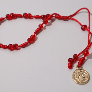 Evil Eye Bracelet, Toddler/Children Saint Benedict Red Cord Adjustable Bracelet, Pulsera roja con ojo turco Para bebé, Protection Bracelet