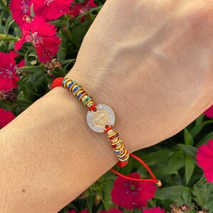 Red String Saint Benedict Protection Bracelet, Adjustable Bracelet, Handmade Good Luck Charm, Brazalete Mal de Ojo, Pulsera Tejido Mano