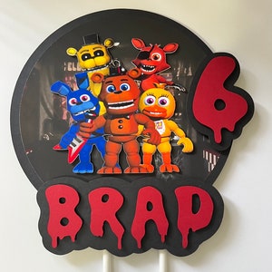 Five Nights at Freddy's Cake Topper or Cupcake Toppers, FNAF Cake Topper, FNAF  Cupcake Toppers, Five Nights at Freddy's Birthday Party 