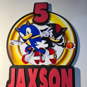 Shadow Sonic and Sonic The Hedgehog Theme Cake Topper