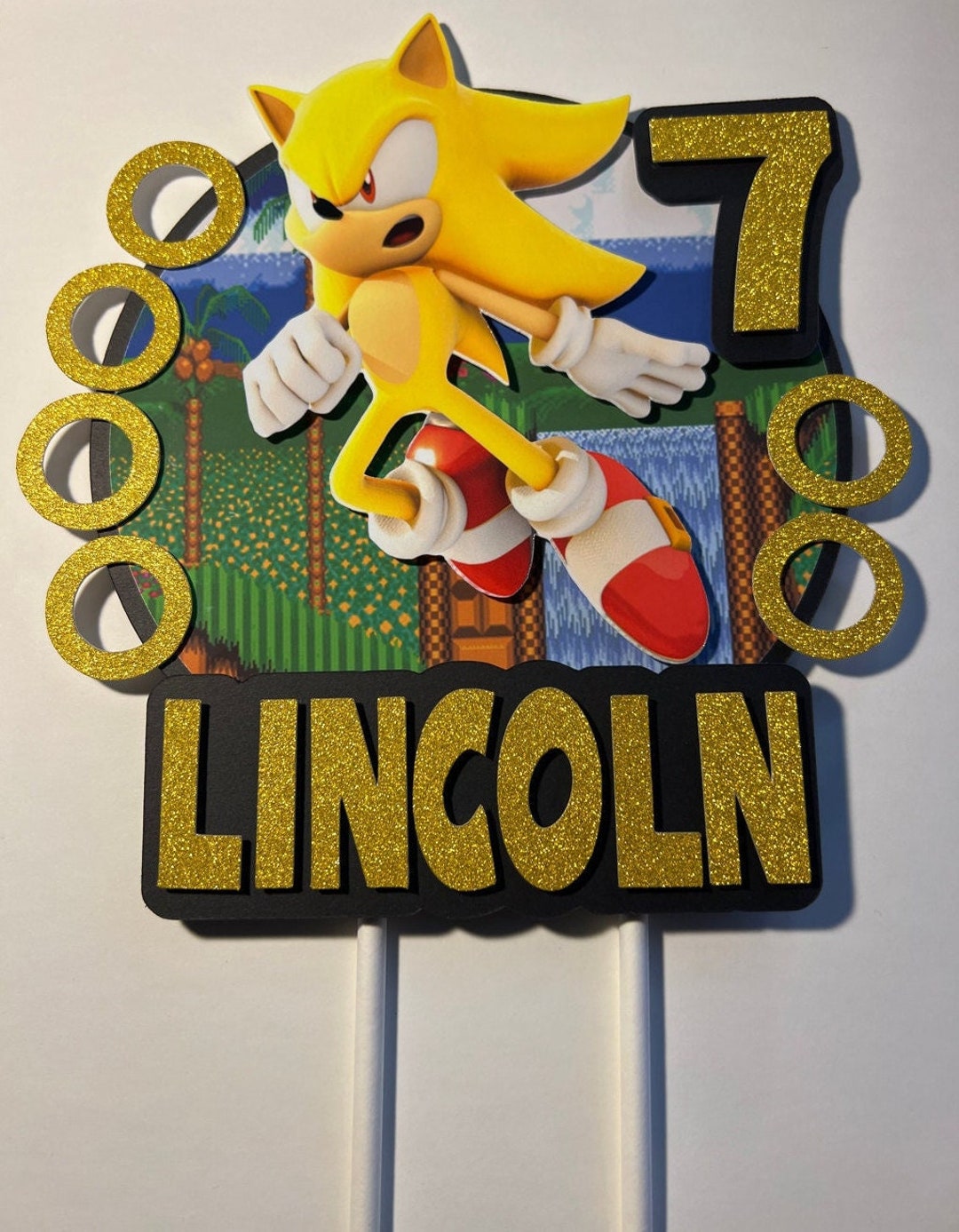 Super Sonic the Hedgehog Cake Topper 