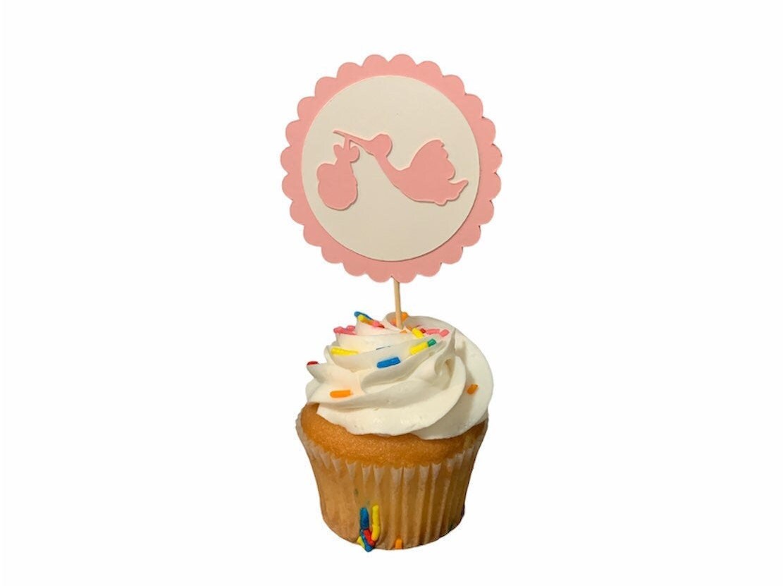 GirlBaby Shower Cupcake Toppers Etsy