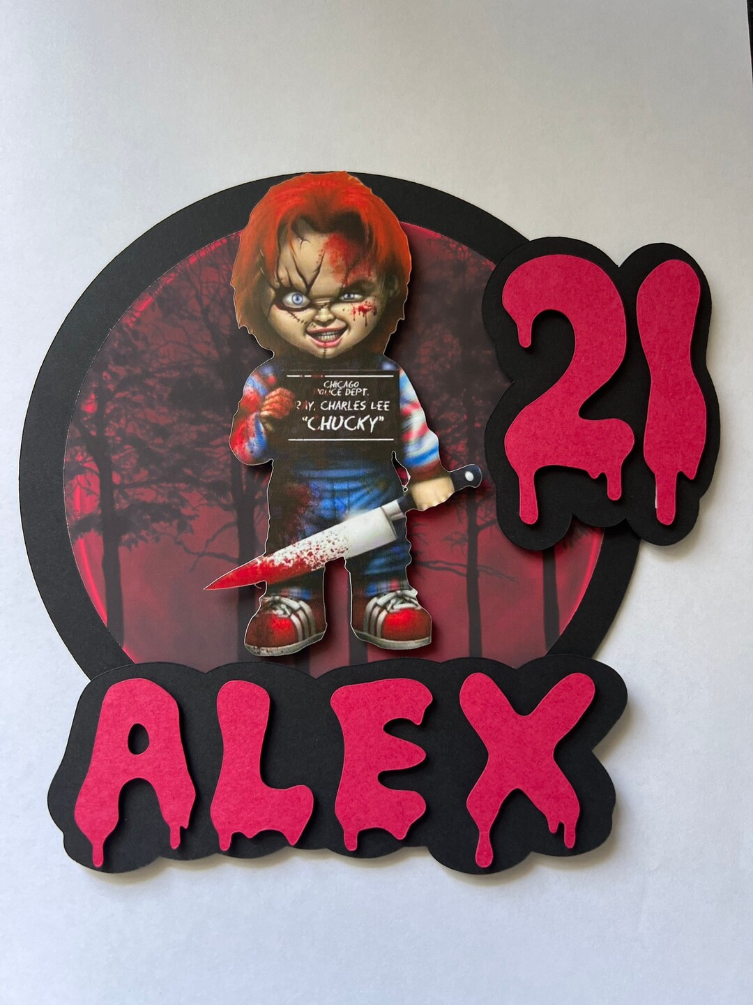 Chucky Theme Cake Topper Etsy Chucky Theme Cake Topper Etsy