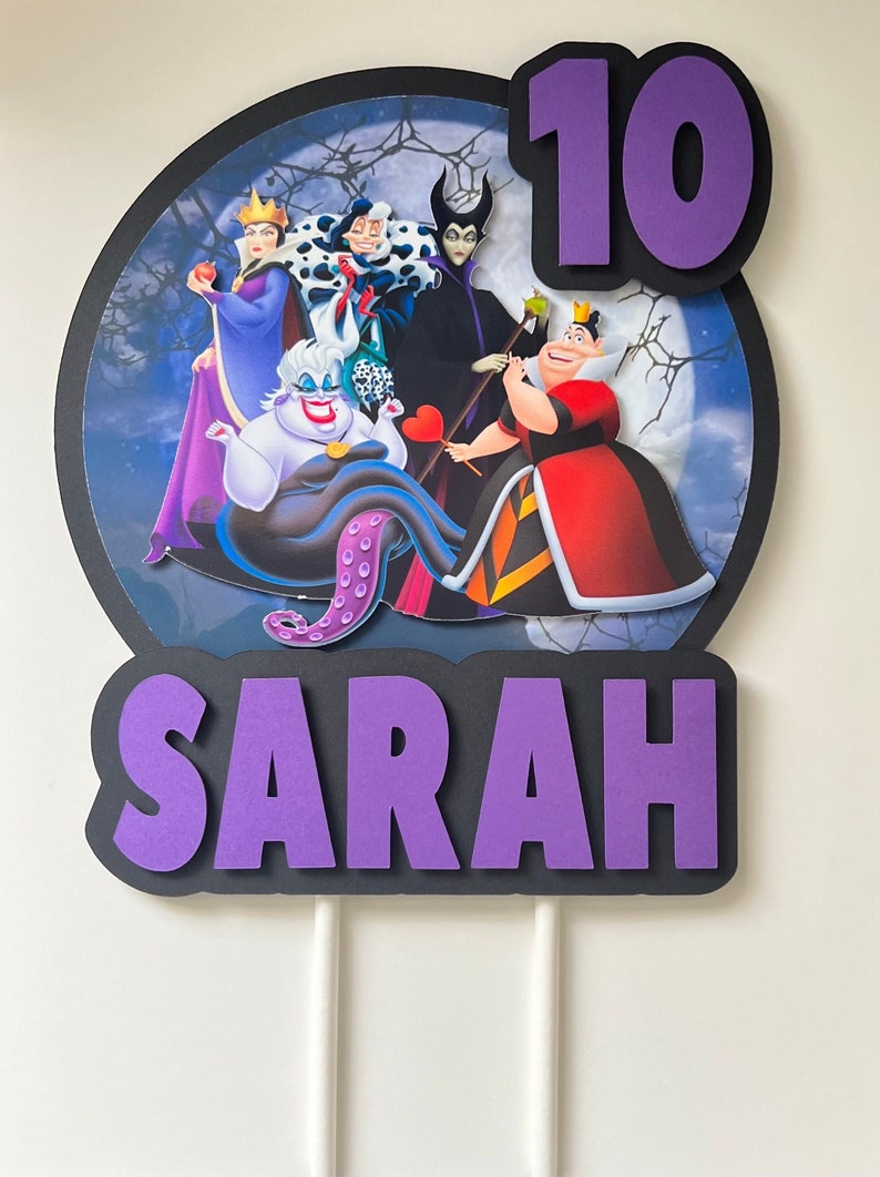 Disney Villains Theme Cake Topper Etsy