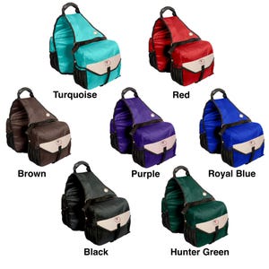 Nylon Insulated Leakproof Saddle Bag – Horse Riding Gear, Black