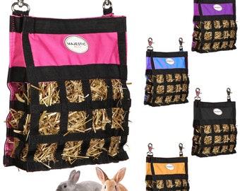 Majestic Ally CA Guinea Pig Hay Feeder – Rabbit Hay Feeder – Premium Quality  Durable Nylon – Three Side Open Hay Bag for Small Animals