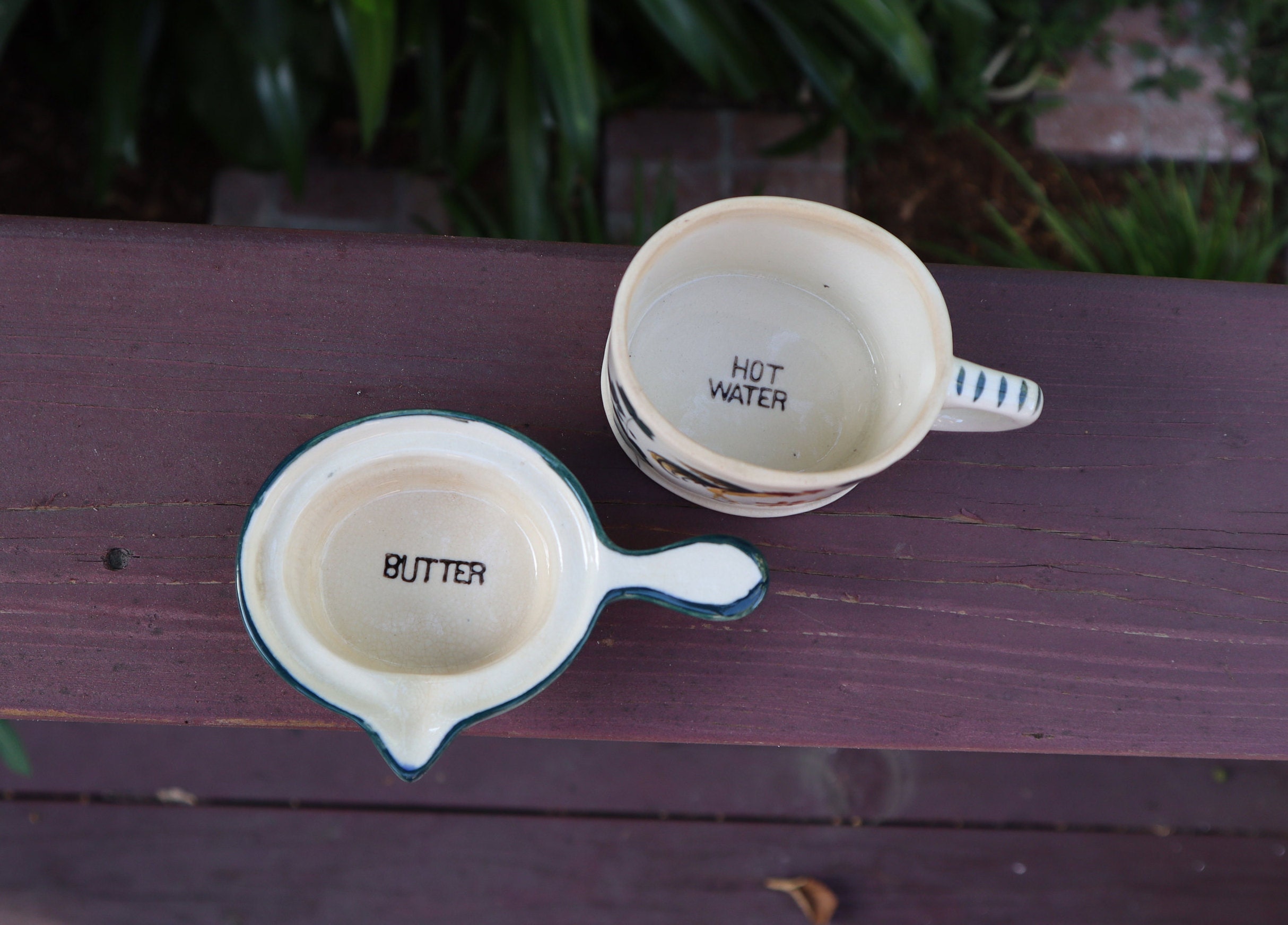 Vintage Ceramic Butter Warmer Set Etsy