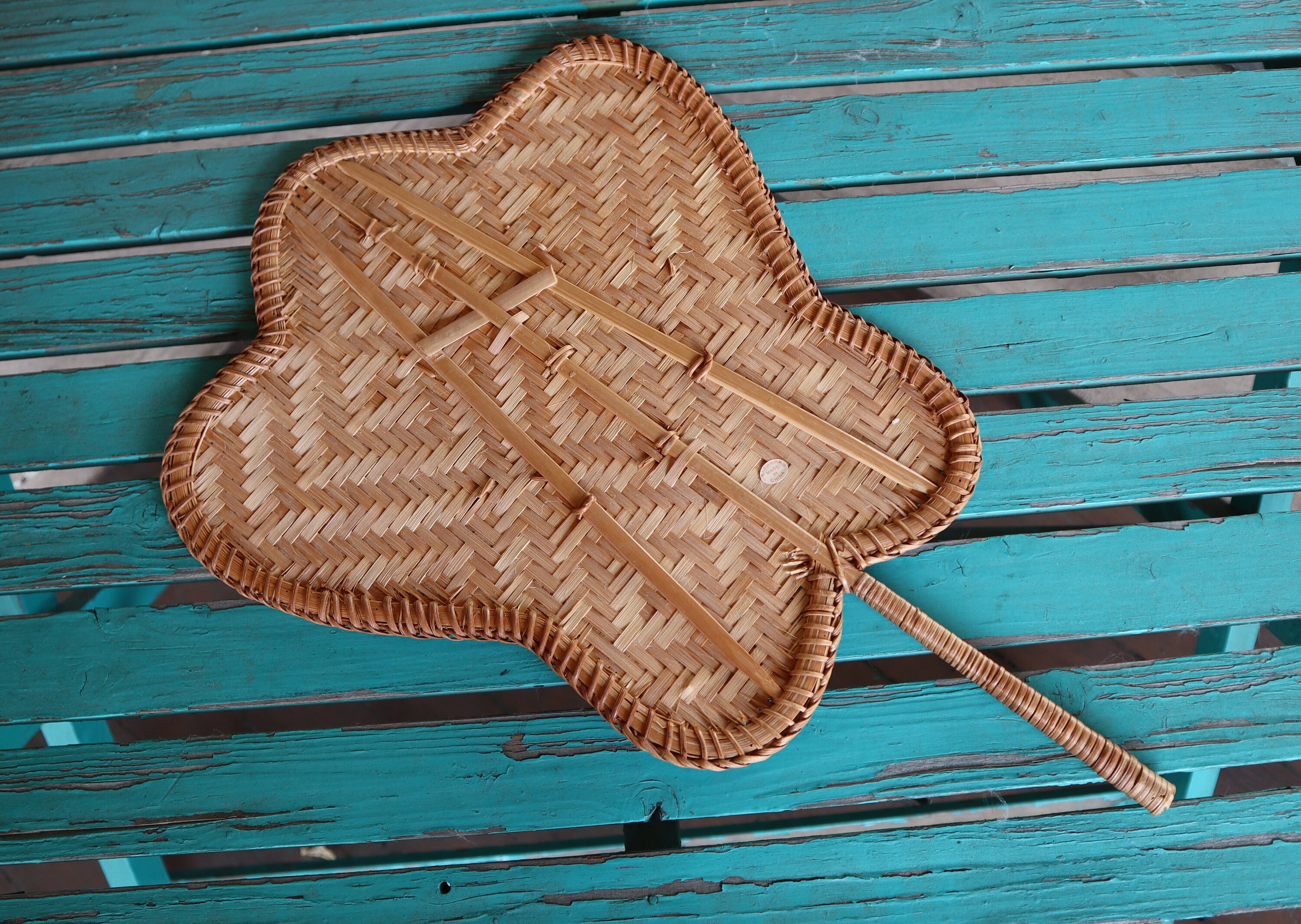 Pair of Vintage Wicker Hand Fans Etsy