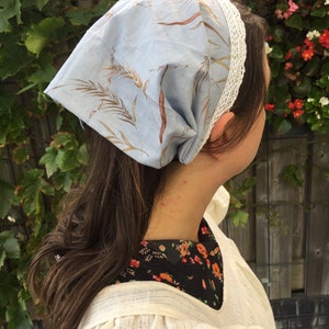 blue corn ears headscarf 22 cm, 8.66 inch Christian head covering