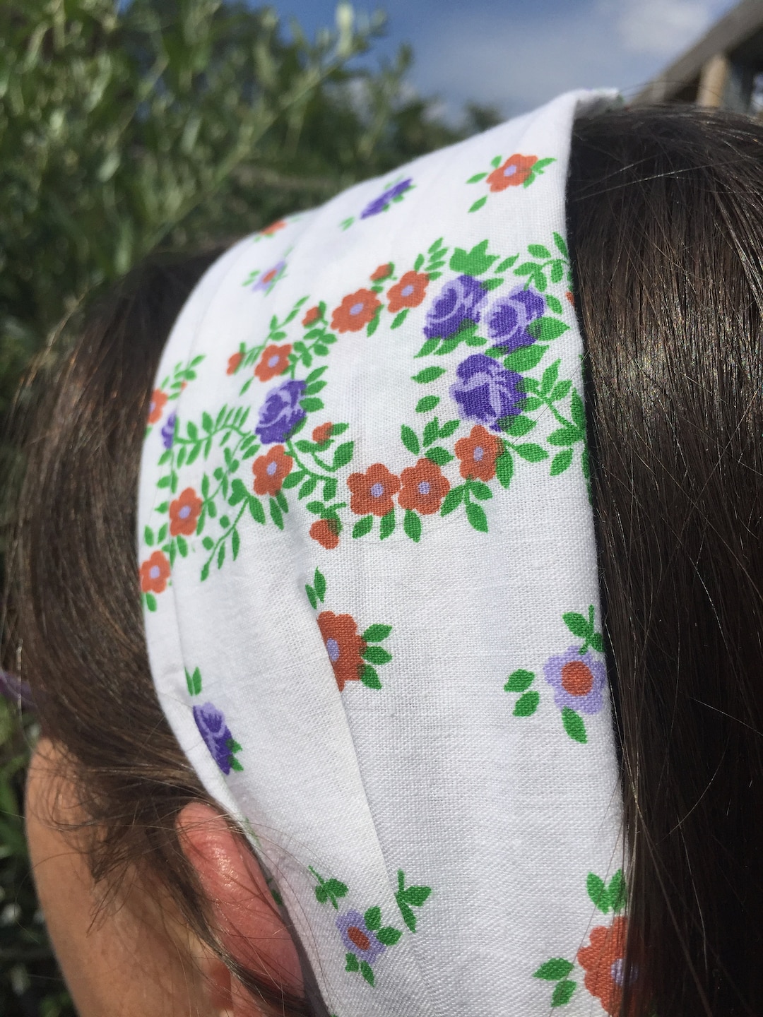 Vintage Cotton Headscarf, Christian Head Covering, Headscarf, Cover