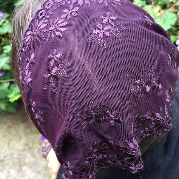 Purple headscarf 6.6 inch / 17 cm, Christian head covering