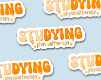 Physical Therapy Student Sticker, DPT, PTA, Studying Laptop Decal