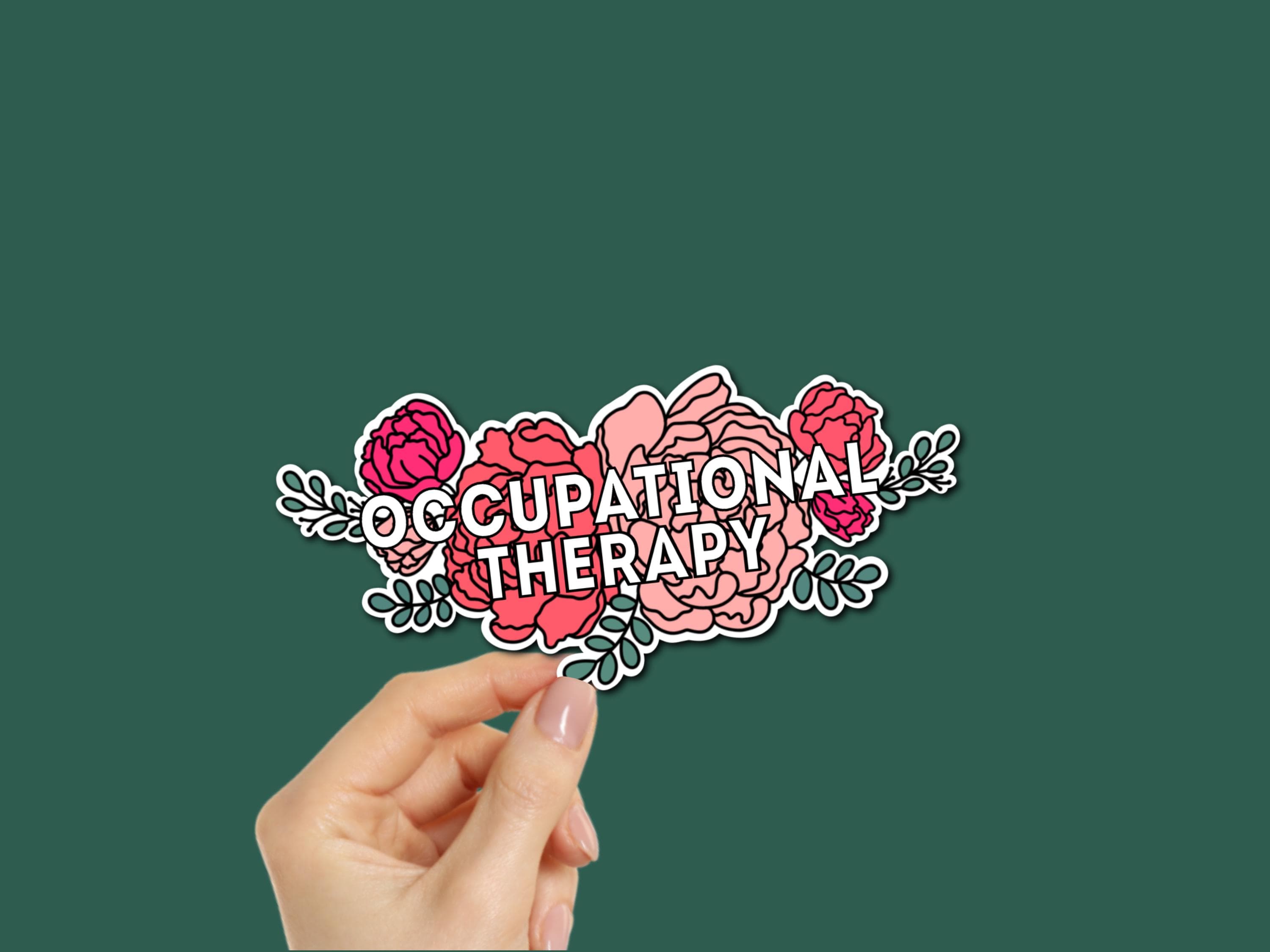 Ot Department Sticker Floral Occupational Therapy Sticker, Die Cut OT Waterproof Vinyl, Gift ...