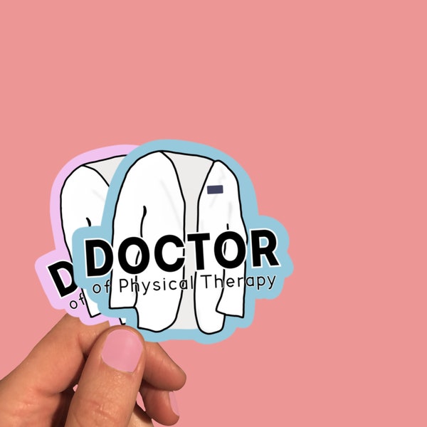 White Coat Doctor of Physical Therapy Sticker, DPT Physical Therapist Die Cut Sticker, SPT Sticker, Physiotherapist Sticker, Doctor Sticker
