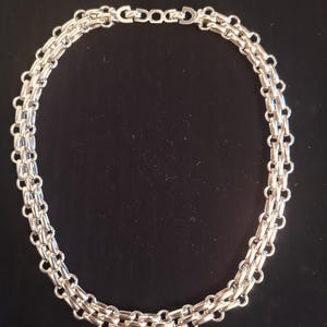 Vintage Late 1960s / Early 1970s Christian Dior Necklace | Vintage Rhodium Plated Christian Dior Hardware Style Necklace