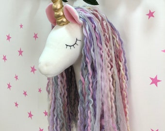 Myshop Wall Mounted Handmade Head Unicorn Wall Hanging Nursery Decor Kids Room Decor Wall Decor Taxidermy Unicorn Wall Head