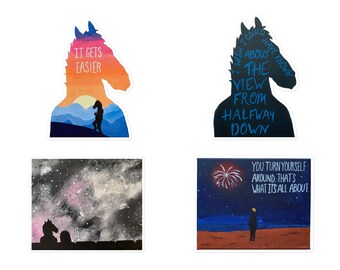 BoJack Horseman Sticker Decals | It Gets Easier Sticker | Halfway Down Sticker | BoJack Quote Stickers | BoJack, Sarah-Lynn | BoJack, Todd