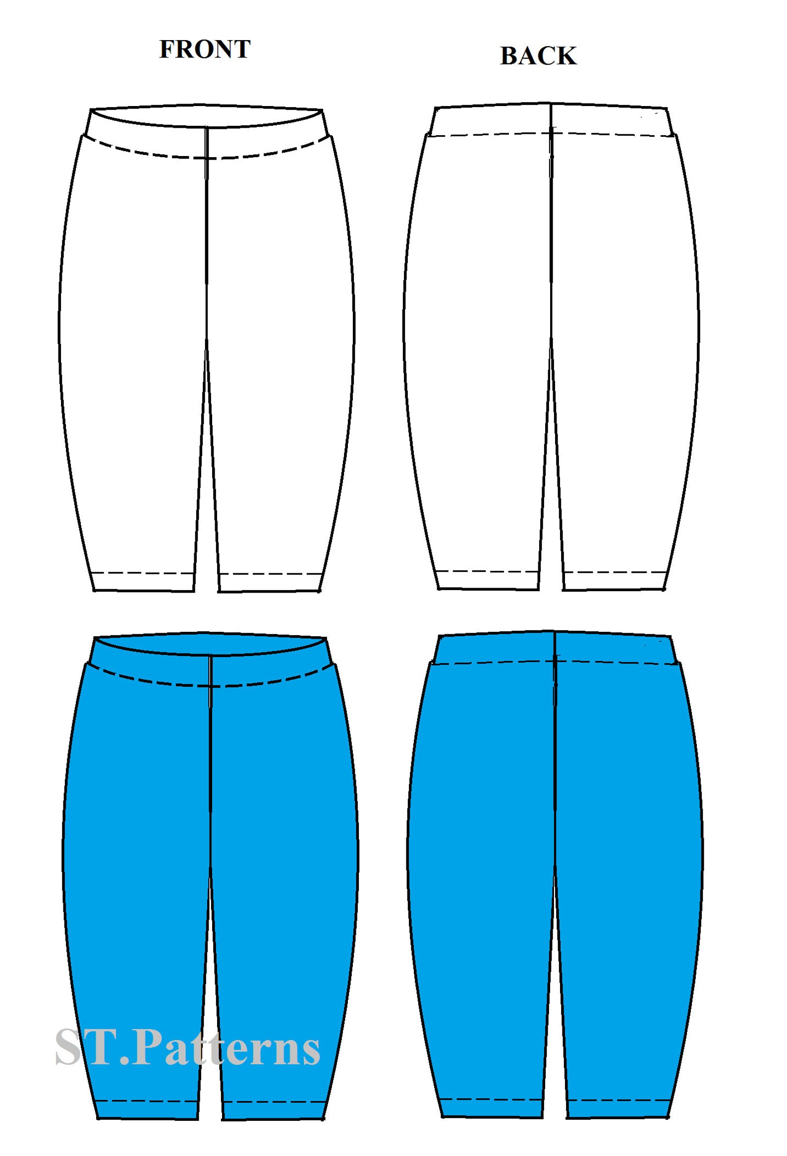 Sewing PDF pattern for cycling shorts | Etsy