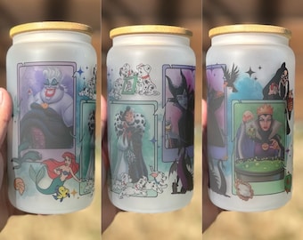 Halloween Villains Glass Can