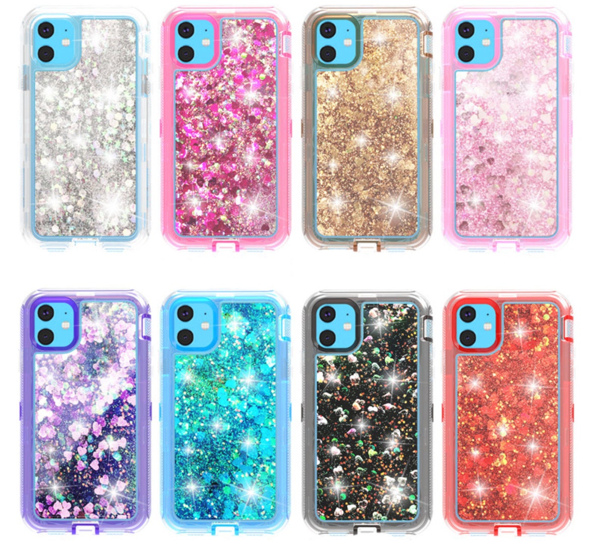 Diamant Glitzer Hülle Für IPhone 14, 13, 12, 11, Pro Max, X, XR - Klar, Bling, 360° Schutz